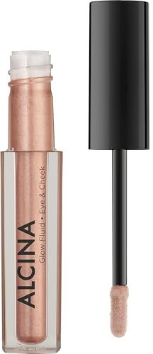 ALCINA Glow Fluid pearl - 1 Stück - 2in1 flüssiger Lidschatten & Highlighter in einem - Metallischer Glanz mit federleichtem Tragegefühl - Natürlicher Glow für Augen & Gesicht - Dezent bis intensiv