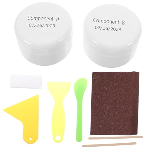 Warmhm Kit de Réparation Réparation pour Émail Évier pour Carrelage Blanc Résine UV et Particules Minérales et Lavabo en Céramique, pour Salle de Bain