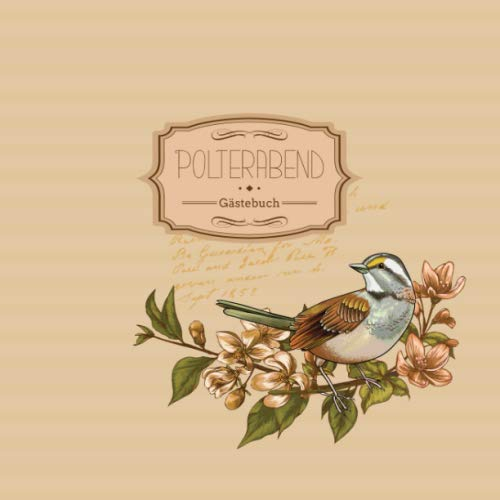 Polterabend Gästebuch: Erinnerungsalbum für den Polterabend I Vogel auf Ast