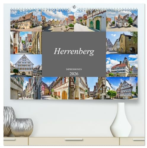 Herrenberg Impressionen (hochwertiger Premium Wandkalender 2026 DIN A2 quer), Kunstdruck in Hochglanz: Farbenfrohe Bilder der einmaligen Stadt Herrenberg (CALVENDO Orte)