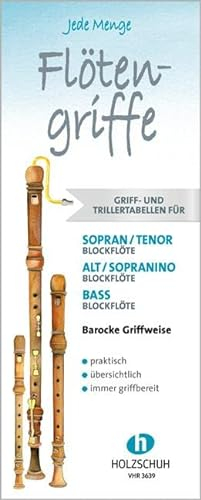 Jede Menge Flötengriffe - Schuber: Griff- und Trillertabellen, barocke Griffweise, im praktischen Schuber.