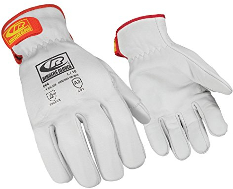 Ringers 664–08 r-hide Classic ANSI level-3 cut-resistance Leder-Handschuhe, Weiß, klein, weiß, 664-11
