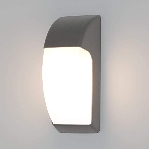 Kwazar Luminaire - Aussenlampe Wand - Wandleuchte Aussen - Aussenbeleuchtung Hauswand, E27, Max. 18W, Schutzklasse IP65 - Moderne Außenleuchte für Hauseingang, Treppenhaus, Terrasse - TONKS Grau