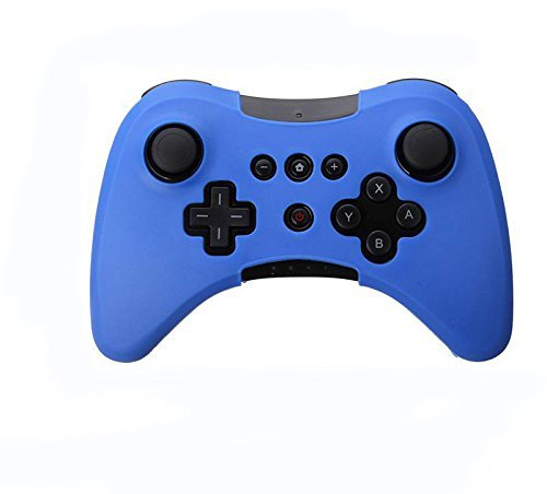 Custodia morbida in silicone per Nintendo Wii U Pro WiiU Wireless Controller Blu