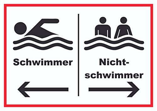 HB-Druck Schwimmer Nichtschwimmer Schild A3 (297x420mm)