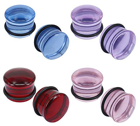 ZeSen Jewelry 4 Paar 4 Paar Glas Expander 4g 1,5cm, Glas