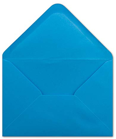 25 DIN C5 Briefumschläge Azurblau - 16,2 x 22,7 cm - 100 g/m² Nassklebung spitze Klappe - aus der Serie COLOURS-4-YOU Glüxx-Agent