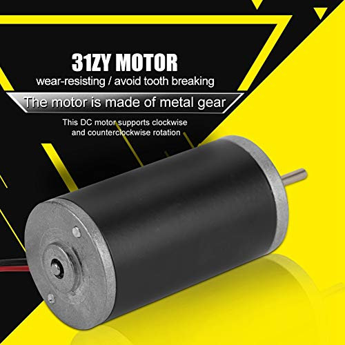 Denash Hochleistungs-Dauermagnet-DC-Motor, 31ZY 6V/12V/24V 3500-8000rpm Permanentmagnet-DC-Kohlebürstenmotor Hochgeschwindigkeits-DC-Motor im CW/CCW-Modus für DIY-Generatoren