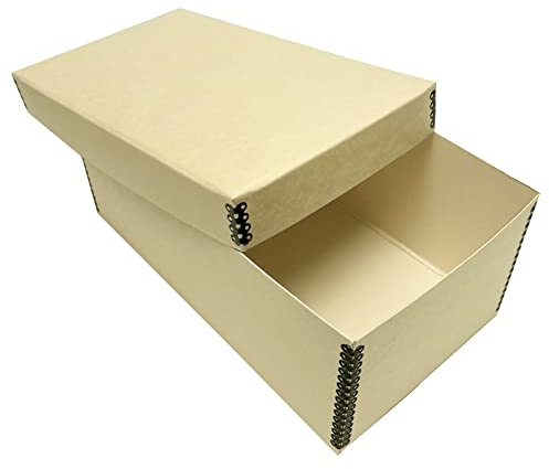 Lineco Tan Photo Snapshot Photo, Card, File Box with Removable Lid 4x6x12. Bulk Storage of Negatives, Prints, Films. Museum Level Archival Storage Box. Protects Photos & Negative.