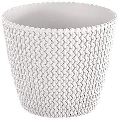 Prosperplast Maceta Redonda 28,2L Splofy de plastico en, Color: Blanco, 39,1 cm