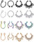 Mayhoop Fake Nasenpiercing, Septum, Chirurgenstahl, mit klarem CZ, falsches Piercing, für Lippen, Ohr, Nase, Septum, Ring, kein Piercing für Frauen und Männer, Metall