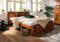 MASSIVMOEBEL24.DE Oxford Bett Classic 160x200#252 Akazie, Farbe:Hellbraun lackiert