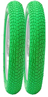 BERGMEILE | 2X 12 Zoll Reifen (57-203) in Grün | 12 1/2 x 2 1/4 Reifen | Grüne 12 Zoll Fahrradreifen/Laufradreifen