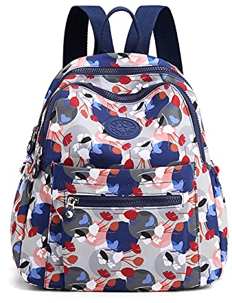 PORRASSO Damen Rucksack Mode Daypack Mädchen Schultasche Frauen Leicht Rucksäcke Nylon Tasche für Schule Arbeit Reise Ginkgo Biloba
