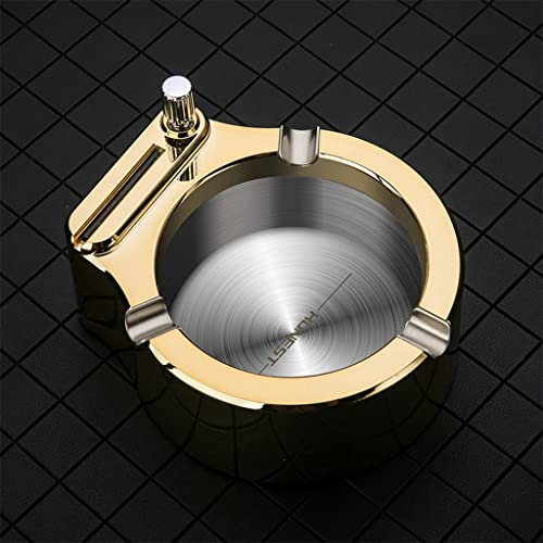 Retro Metal Aschenbecher zehntausend Spiel Feuerzeug, Flint Metal Matchstick-Feuerstarter mit Aschenbecher-Halter, Multifunktionskerosen-Feuerzeug mit Baumwollkern for Männer Dad Eheman