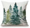Solekla Wurfkissenbezug Aquarell Grau Tannenbäume Wald Baumwolle Leinen Quadratischer Kissenbezug Standard-Kissenbezug für Männer Frauen Kinder Home Dekorative Sofa Sessel Schlafzimmer Wohnzimmer 45,7