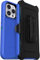 OtterBox iPhone 14 Pro Max (ONLY) Defender Series Case - RAIN CHECK (Blue), rugged & durable, with port protection, includes holster clip kickstand