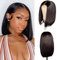DÉBUT Straight Bob Perücken Echthaar T Part Lace Front Bob Perücke Vorgezupft mit Babyhaar 150% Dichte brasilianisches Jungfernhaar für schwarze Frauen(20cm, Schwarz)