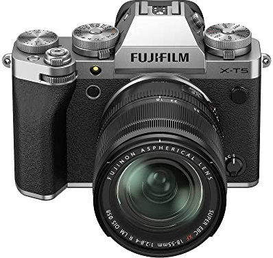 Fujifilm X-T5 Cámara Digital Mirrorless con Objetivo Zoom XF18-55mm/F2.8-4 R LM OIS Silver