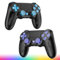 Lapezei 2er-Pack für PS-Ⅳ-Controller mit Blitzbeleuchtung, kabelloser Controller für PS-Ⅳ mit Dual-Motor-Vibration, rutschfester Griff auf beiden Seiten/Turbo/Dual-Motor-Vibration für PS4/Pro/Slim/PC