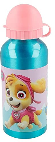 ALMACENESADAN 4773. Bouteille en aluminium 400 ml Pat' Patrouille, Pat'Patrouille, Skye et Everest ; sans BPA.