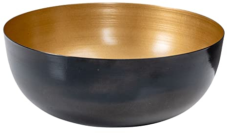 levandeo Schale Rund Ø25cm Schwarz Gold Metall Schüssel Dekoschale Tischdeko Aufbewahrung Dekoration