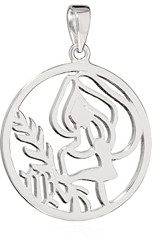 NKlaus 21mm Kettenanhänger Sternzeichen Jungfrau 925 Silber Anhänger Zodiac Horoshop 14196