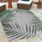 HomebyHome Outdoor Teppich Wetterfest 240x340 cm Sisal Optik Palmen Design Rechteckig Grün - Balkon Teppich Wasserfest Küchenteppich - Für Garten, Terasse, Camping, Außenbereich Teppich
