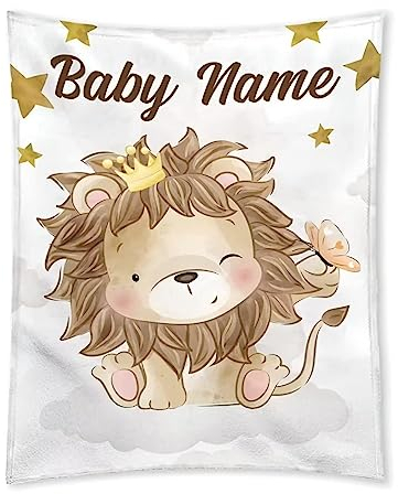 LDFHOIN Babydecke mit Namen und Datum Flanell personalisierte kuscheldecke Baby Geschenke Geburt 70 x 100 cm (75 x 100 cm + Personalisierung)