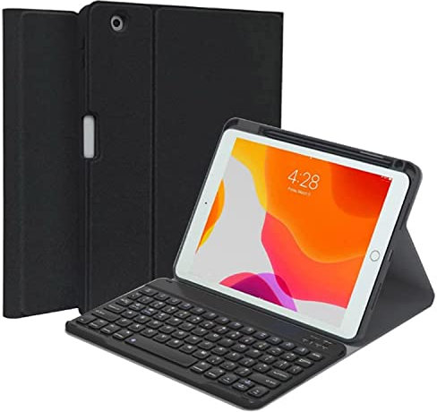 QYiiD Funda para iPad Mini con Teclado Inalámbrico Desmontable - Compatible con Mini 5/4/3/2/1 - Smart Folio Cover con Soporte para Lápiz - Negro