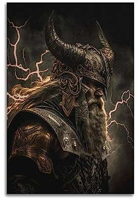 VZRSQZK Odin, King of The Norse Gods Poster, dekoratives Gemälde, Leinwand, Wandposter und Kunstdruck, modernes Familienschlafzimmer-Dekor-Poster, 20 x 30 cm