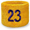 COUVER Basketball-Stern-Armband, goldgelb, mit violett (wie LA Laker Purple), Nummer 23, 10,2 cm, 1 Stück