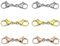 6 Double Lobster Clasps, Stainless Steel Lobster Claw Clasps, Double Claw Connectors, DIY Handmade Jewelry Accessories, Suitable for Necklaces, Bracelets, Pendants, (Steel Color, Gold, Rose Gold)