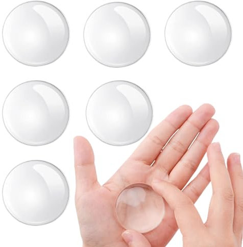 FTONOM5 Door Handle Stopper 6 Pieces 5 CM Round Clear Soft Rubber Protectors Cupboard Door Stopper for Wall Protector Self Adhesive Door Stop Handle Bumper for Home Office Protective Wall Guards