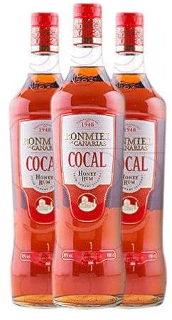 Ron Cocal Miel Botella Misil 1 L (Caja de 3 Botella Misil de 1 L)