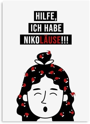 Nastami Weihnachtskarte lustig Postkarte Weihnachten Weihnachtskarten (Ich habe NIKOLÄUSE)