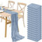 Showgeous 16 Stück Käsetuch Tischläufer Staubigs Blau 300 cm, Boho Gaze Tischläufer Lang Romantischer Transparenter Stoff Käsetuch Tisch Deko für Hochzeit Brautdusche Urlaub Party (55 x 300 cm)