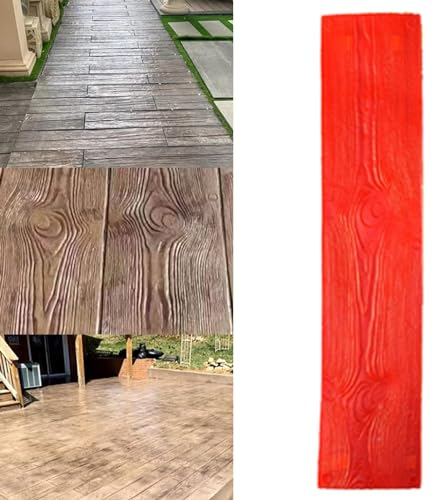 BBHW Concrete Stamps Wood Plank Texture Mat, Decorative Concrete Imprint Molds With Handles, Natural Wood Grain Pattern Concrete Printing Pad