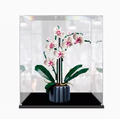 CHIFENMS Transparente Acryl-Vitrine für Lego 10311 Orchideen-Schaukasten, Baustein-Sammlerstücke, transparent, staubdicht, Vitrine, Aufbewahrungsbox, Präsentationsbox, Ständer für (nur Gehäuse) (3 mm)