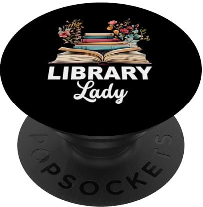 Liseuse de livres assistante de bibliothèque Funny Library Lady Librarian PopSockets PopGrip Adhésif