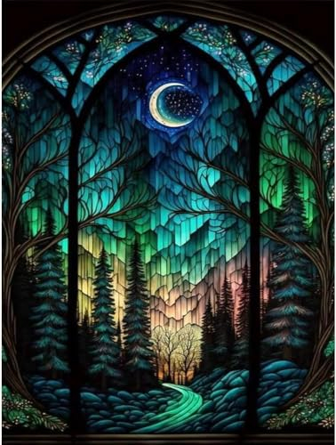 Yiminu.DS Diamond Painting Erwachsene, 5D Wald Baum Landschaft Natur Diamont Painting Bilder Diamant Painting Bastelset Basteln Mädchen, 30CM X 40CM