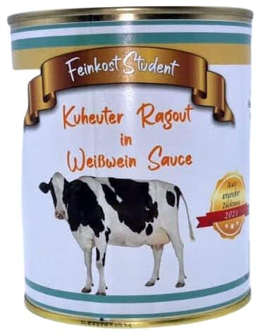 Kuheuter Ragout in Weißwein Sauce aus der Dose Scherzartikel, Lustige Geschenkidee, Party-Brüller, Spaßgeschenk, Halloween, Geburtstagsgeschenk Weingummi Brüste Busen Titten