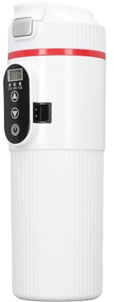 HOHXFYP Car Electric Kettle 12V 24V, 500ml 100W Stainless Steel Portable Water Boiler Heated Travel Mug with Strainer, Coffee Tea Truck Cup Water Boiler Heater,Includes Cigarette (8.7x2.8in)