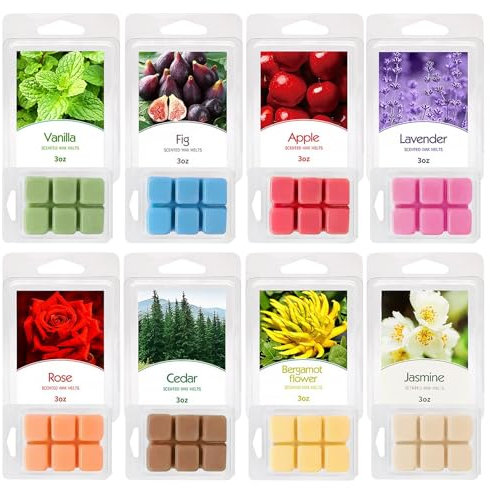 8 Pcs Duftwachs Für Duftlampe, Duftwachswürfel Duftwachs Wax Melts, Duftlampe Wachs Für Hochzeiten 100% Sojawachs Raumduft Duftkerze Für Raumdüfte, Hochzeiten, Geburtstag, Valentinstag, Weihnachten