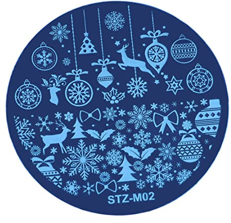 Christmas Nail Stamper Kit Snowflakes Nail Art Stamping Plates Christmas Snowflake Stamp Nail Art Small Round Steel Plate Manicure Tools A