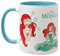 Widdop and Co. Disney The Little Mermaid Arielle Tasse – Blau/Weiß Tee & Kaffee glasierte Steinzeug-Ikonen & Bösewichte Trinkbecher – Offiziell lizenziertes Disney-Merchandise-Produkt (325 ml).