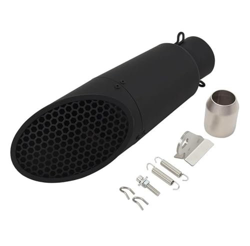 CRTQNS Ricambi per Moto Tubo di Scarico Universale da 51mm per Motocicletta con Griglia A Maglie Tubo di Scarico Modificato per MT07 MT09 Z900 ZX4R S1000RR Accessori(Silver)