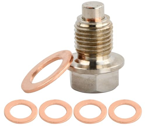 Gudalea Magnetische Ölablassschraube, Ölablassschraube M14x1,5, Stainless Steel Magnetic Oil Drain Plug mit 5 Unterlegscheibe, für Die Meisten Autos