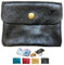 Porte-Monnaie, Porte-clés - Petit Portefeuille - Trousse 10x14cm en Véritable Cuir - étui pour Femme, Enfant. (Noir Brillant-D)