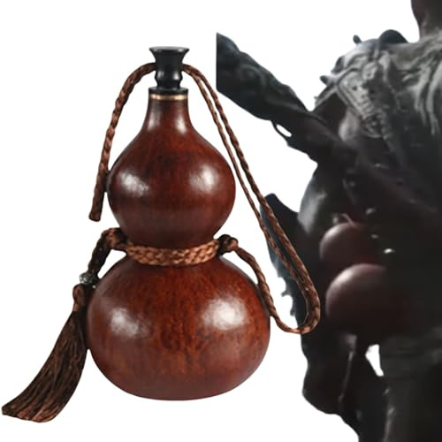 HOUVIE ﻿ Gourd Water Bottle,Reise Gourd Wasserflasche, 34oz/1L große Kürbis Getränkebehälter Wasserflasche,Mit Quaste Seil, tragbare natürliche Flasche Kürbis(1000ML)